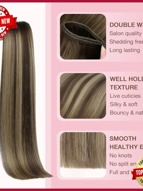 24 Inch Straight Human Hair Extensions, 120g Weft Bundles, Sew In Remy Hair